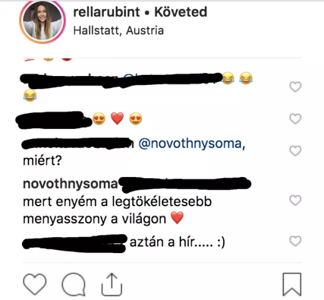 De szerencsés vagyok - írta a kép alá Novothny Soma, Rella egyik rajongója pedig később rákérdezett: Miért? - 