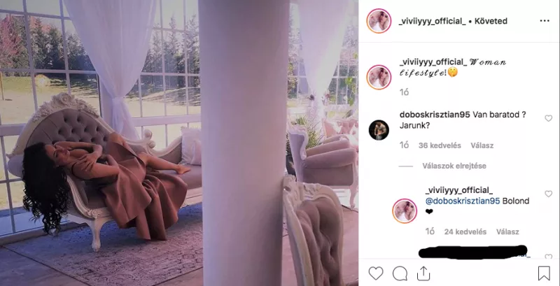 Van barátod? Járunk? - írta Vivi legfrissebb képe alá Krisztián, amire a lány csak ennyit felelt: Bolond! Persze egy szívet is csatolt mellé, így a rajongók már biztosak benne, kibékült a villapár.