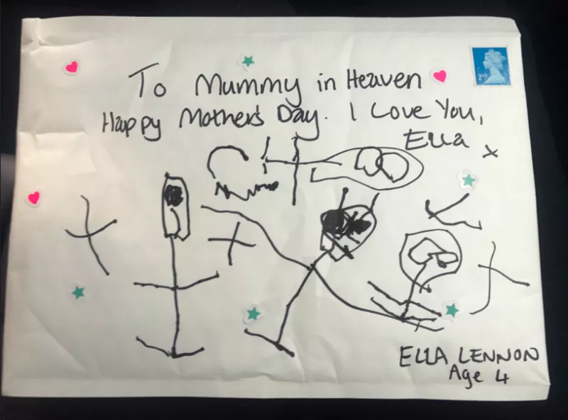 Ella rajzot is készített szeretett édesanyjának.