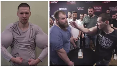 Az orosz Popeye kihívta a pofonbajnokot - csúnya vége lett! - Videó