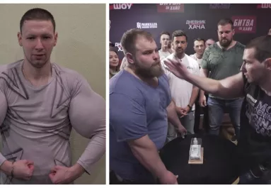 Az orosz Popeye kihívta a pofonbajnokot - csúnya vége lett! - Videó
