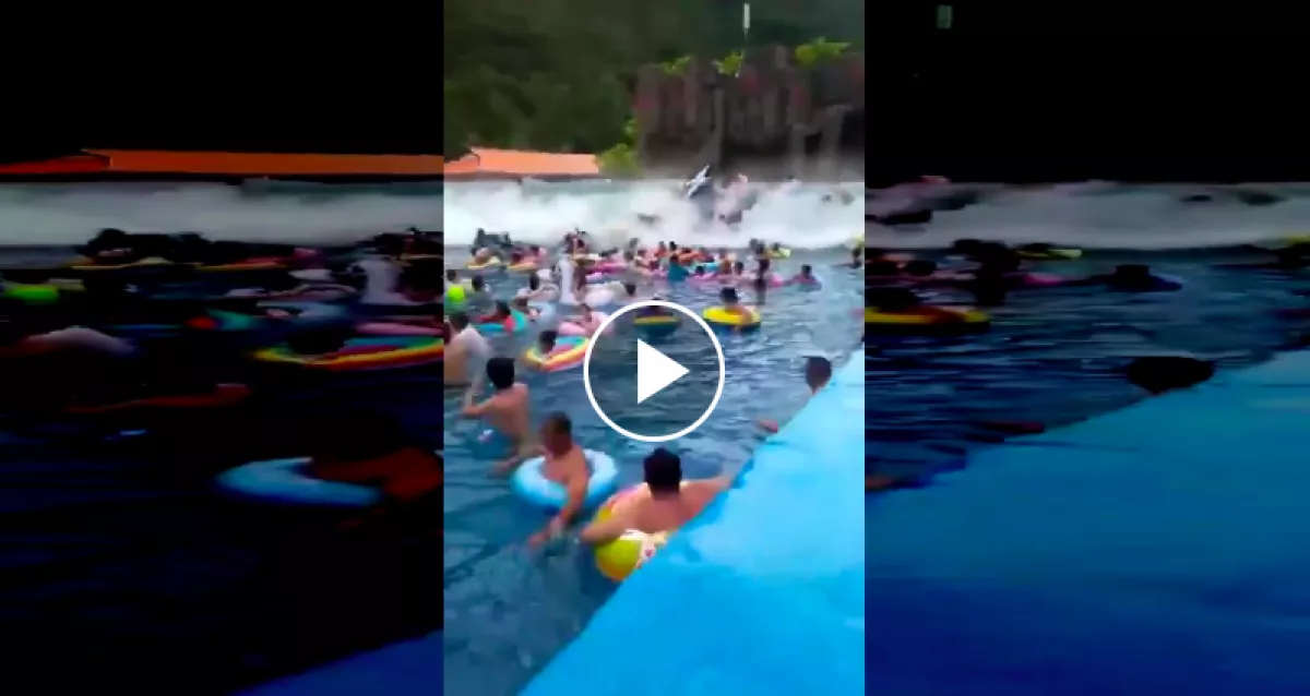 Részeg volt, cunamit zúdított a vendégekre a hullámmedence kezelője! - Videó