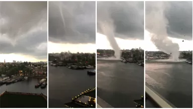 Pusztító: 1 perc alatt csapott le a tornádó Amszterdam belvárosában! - Videó