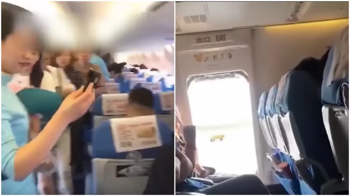 Friss levegőre vágyott, kinyitotta a repülő vészkijáratát a nő - Videó