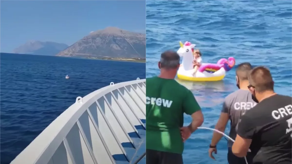 Döbbenet: a nyílt tengeren találtak egy 5 éves kislányra egy unikornison! - Videó