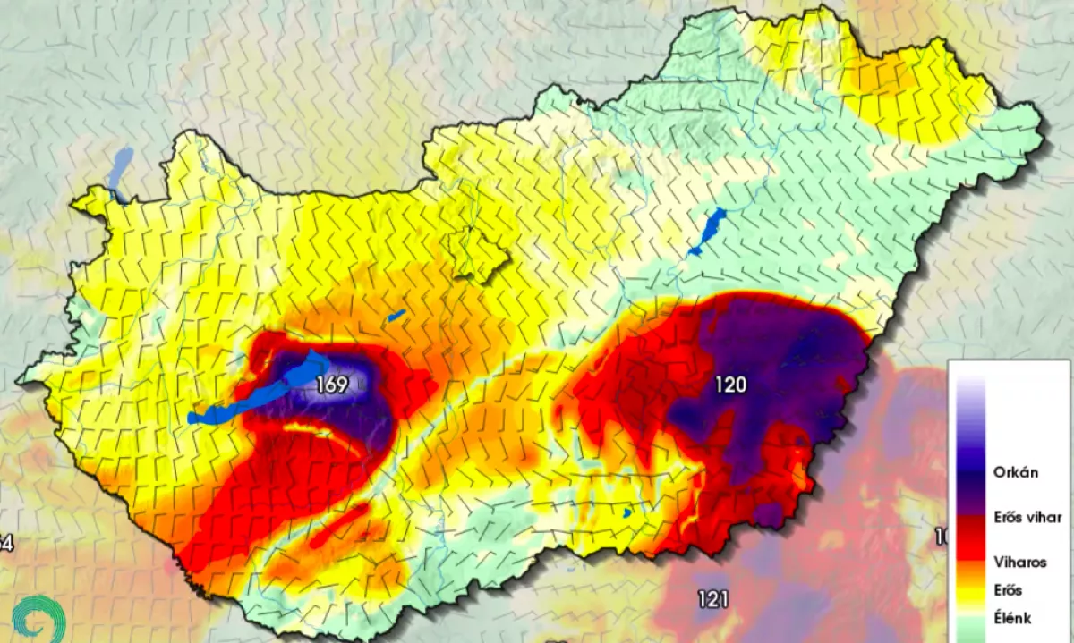 EZ NEM VICC! 169 km/órás orkánt jelez az OMSZ egyik modellje! - Videó