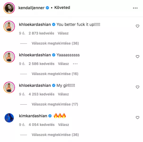 Kardashian-lányok reakciói