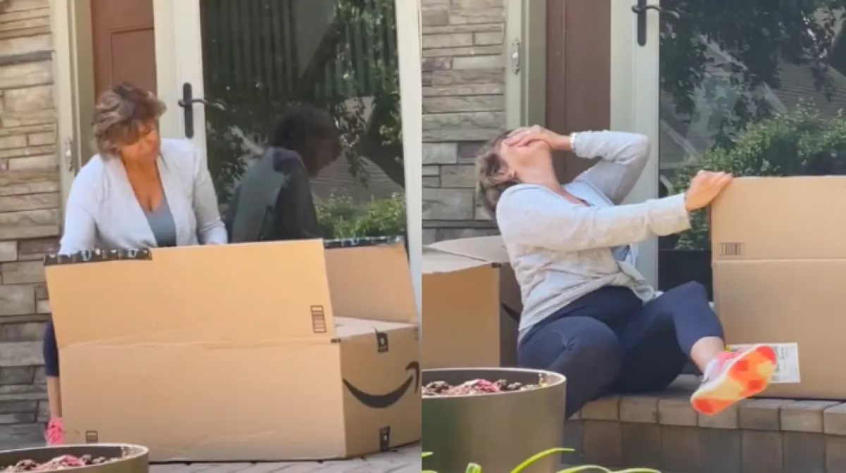 Egy méretes dobozt talált a teraszán a nő, amikor kinyitotta, nem hitt a szemének - Videó