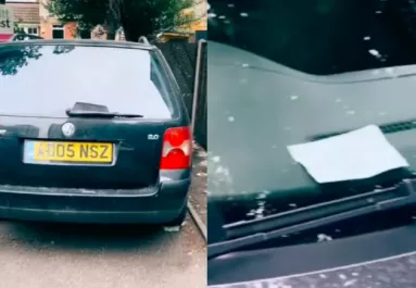 Bicskanyitogató, mit írt a szélvédő mögé a férfi, aki elfoglalta a nő saját parkolóját - Videó