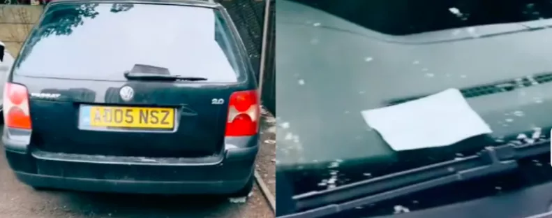 Bicskanyitogató, mit írt a szélvédő mögé a férfi, aki elfoglalta a nő saját parkolóját - Videó