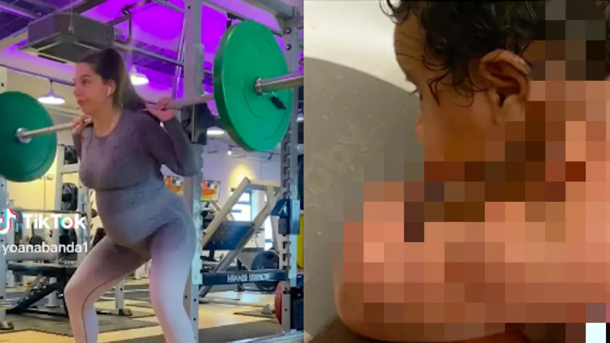 A szülésig edzett ez a nő, meg is látszik a babán - Fotók