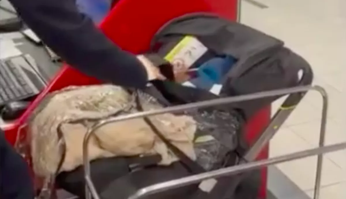 Nem volt repülőjegye a csecsemőjüknek, amit a pár ezután tett, sokkolta a reptér személyzetét - Videó