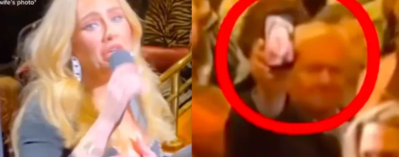 A koncertjén mutatott a telefonján egy képet a férfi Adele-nek, azonnal eleredtek a könnyei - Videó