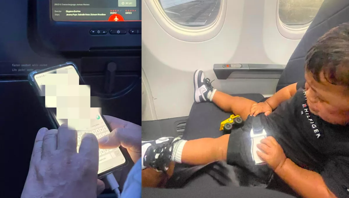 Elborzadt az anya, amikor meglátta a repülőn, mit ír a férfi üzenetben a gyerekéről - Fotók