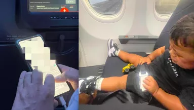 Elborzadt az anya, amikor meglátta a repülőn, mit ír a férfi üzenetben a gyerekéről - Fotók