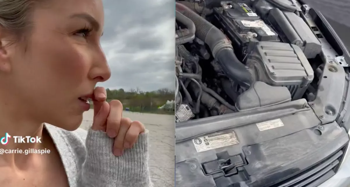 Majdnem 50 km megtétele után: a nő benézett a motorháztető alá, és sokkot kapott - Videó