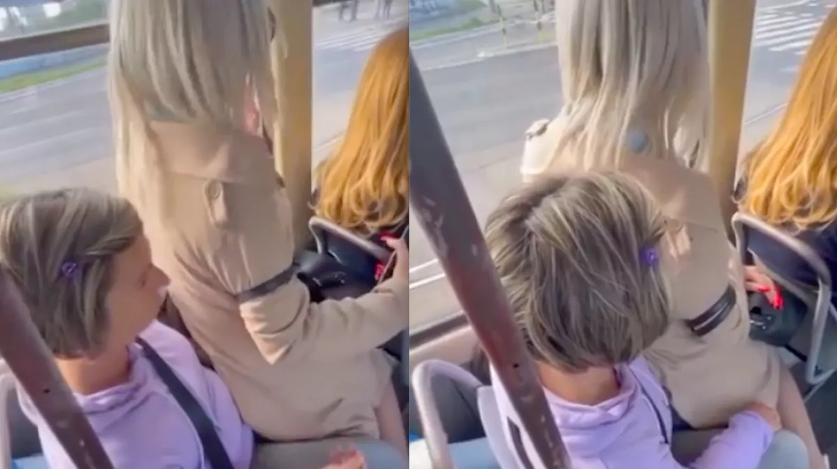 Bicskanyitogató videó: nem talált helyet a szőke lány a villamoson, döbbenet, hová ült