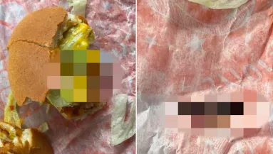 Gyomorforgató dolgot talált a hamburgerében ez a lány - Az étterem vizsgálatot indított - Fotók