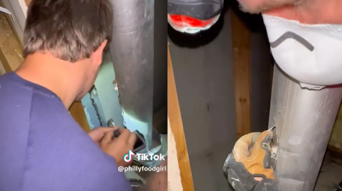 Tompa zajokat hallott a család a kazánba vezető csőből, a férfiak azonnal hozták a flexct - Videó