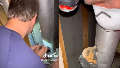 Tompa zajokat hallott a család a kazánba vezető csőből, a férfiak azonnal hozták a flexct - Videó