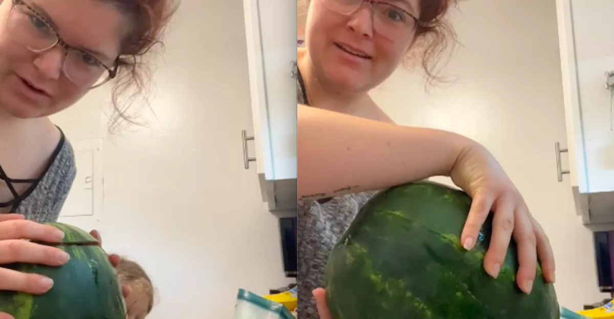 Vett egy görögdinnyét az Aldiban a nő: amikor felvágta, nem hitt a szemének - Videó