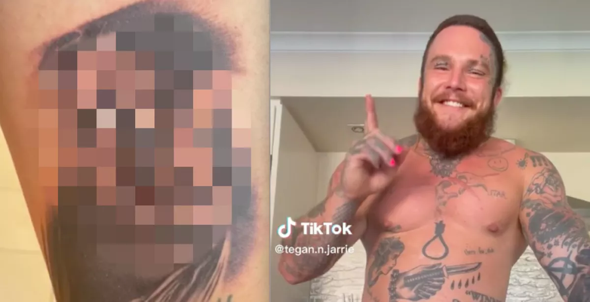 Felesége legkínosabb fotóját tetováltatta magára a srác: megpusztul a világ rajta  - Videó