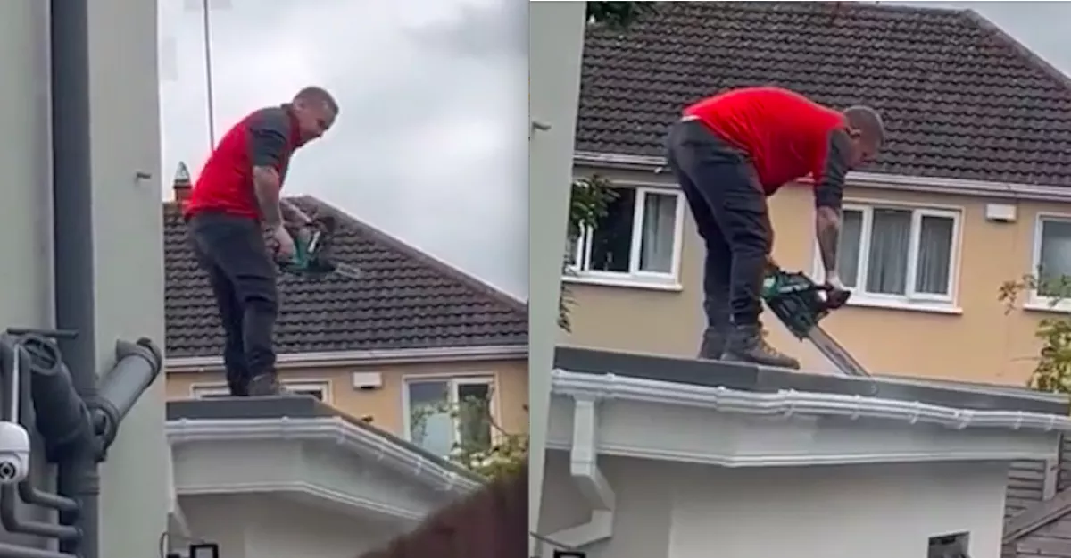 Nem fizetett a vállalkozó az építőipari munkásnak: láncfűrésszel ment a tetőre - Videó