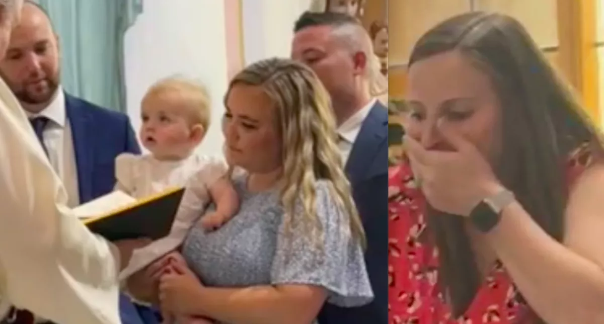 Amit a kislány a keresztelőjén tett, a papot is sokkolta - Videó