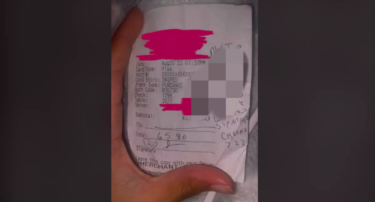 Megüzente a számlán az étterem vendége, miért nem adott borravalót a pincérnőnek - Fotó