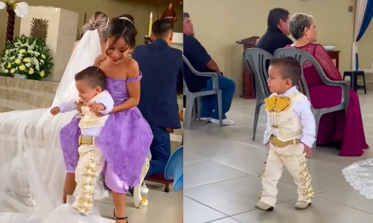 Unatkozott a szülei esküvőjén a kisfiú: amit tett, milliókat nevettet meg - Videó