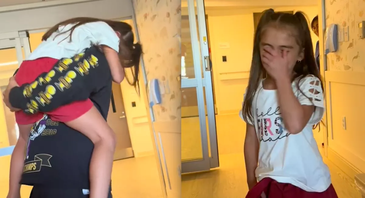 Öccse halála után először találkozik a kislány a szivárványbabával, a videó megríkatja a világot