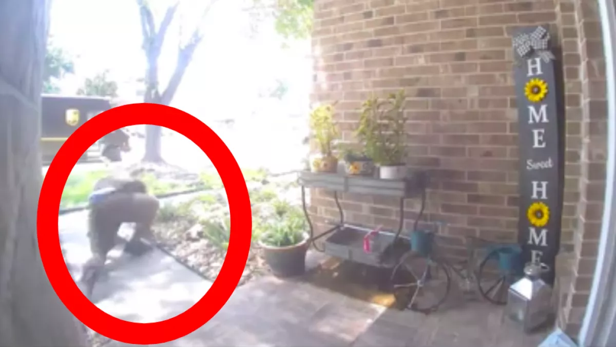 Hatalmasat esett a futár a család ajtajában: ezt az üzenetét írta a csomagra ezután - Videó