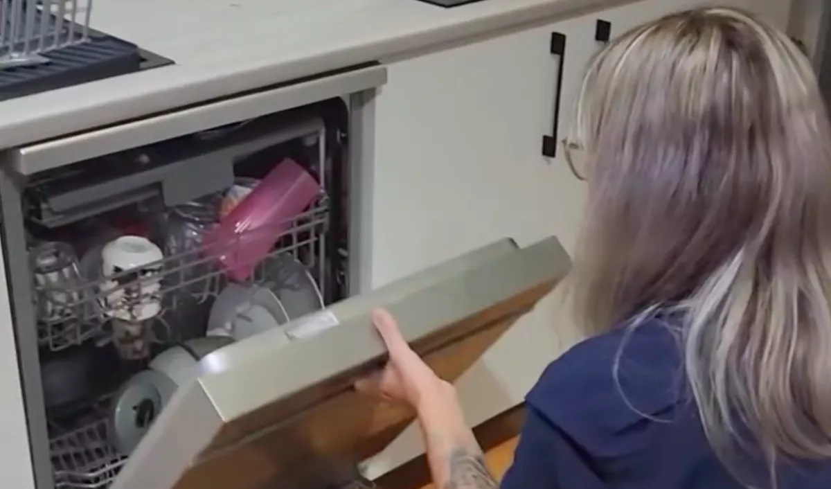 Ki akarta pakolni a mosogatógépet a nő: amikor meglátta, mi van benne, azonnal a telefonért nyúlt - Videó