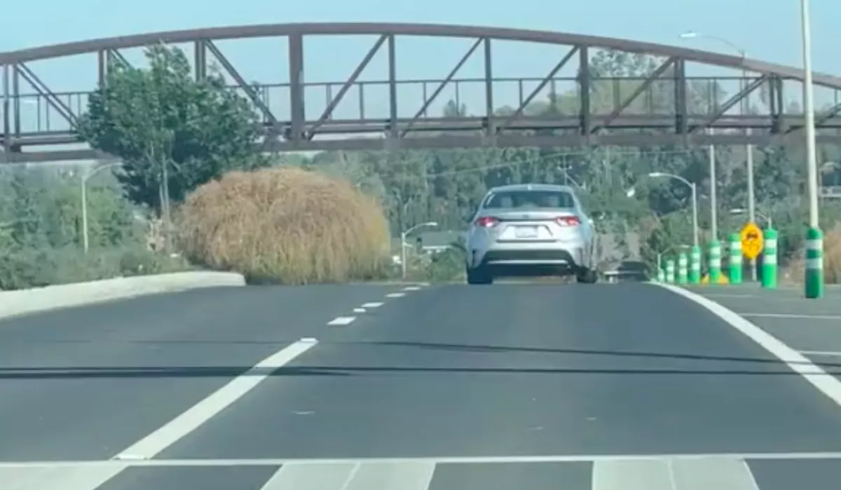Egy gigantikus dudor gurult a nő felé az autópályán: azonnal filmre vette - Videó