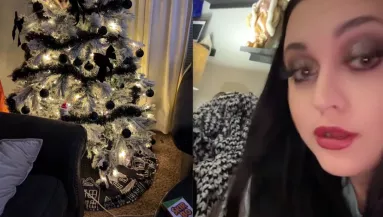 A karácsonyfáját nézte a nő: majd rájött, valaki bámulja őt - Videó