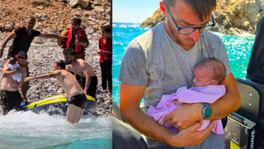 Egy szigeten rekedt a család: hogy hogyan etették napokig a babájukat, arra nincsenek szavak - Fotók